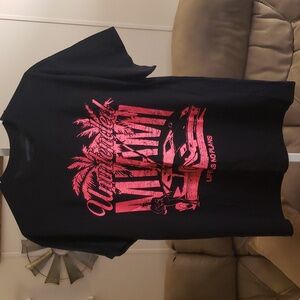 Black Unintended T-Shirt with Pink Miami Graphic L